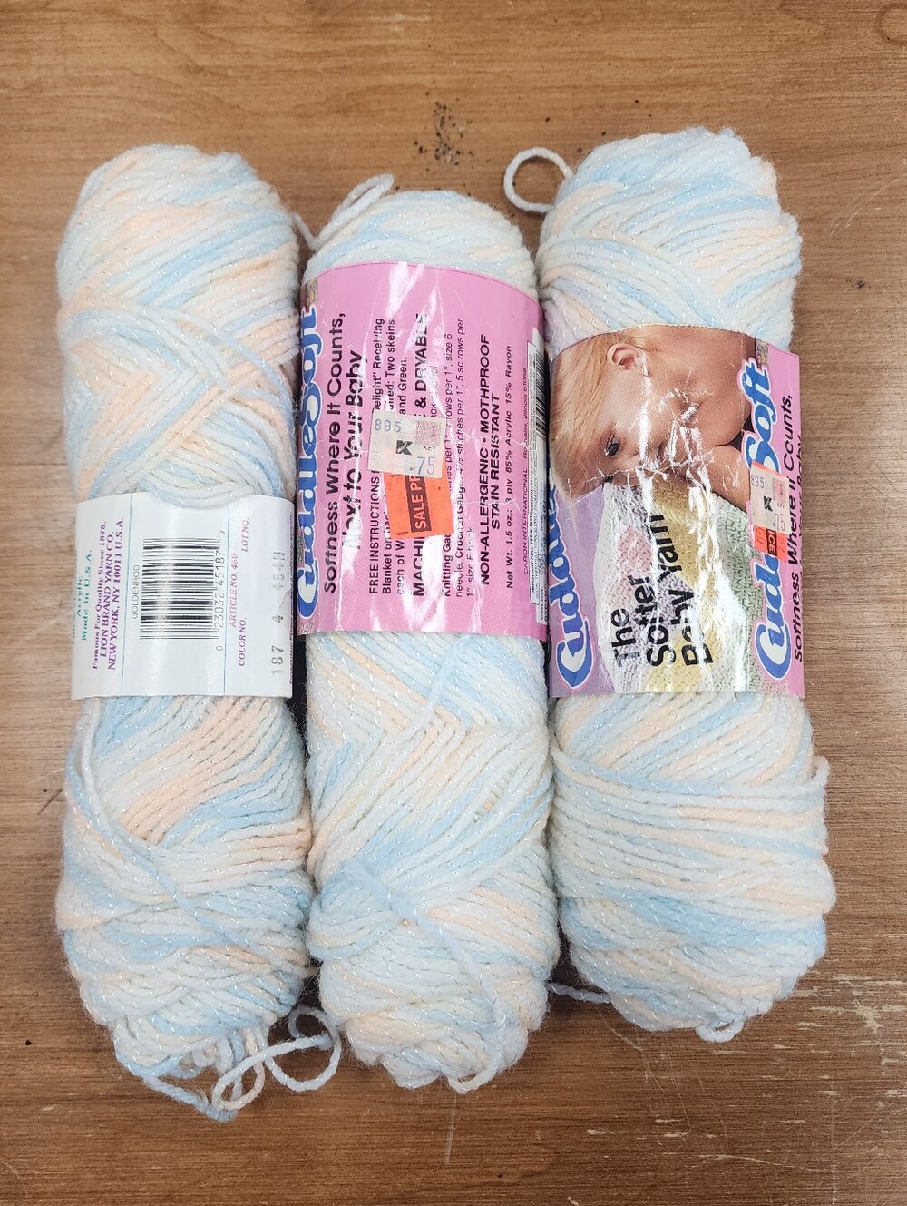 Caron Baby Soft Pastel Multi-Color Yarn (3 Skeins)